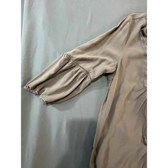 St. John’s Bay Embroidered Boho Peasant Blouse Women’s Large W/ Tassels Brown - Picture 5 of 10